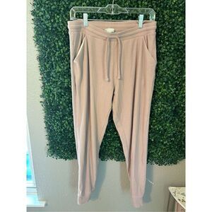 Tommy John Nude Pink Ribbed Sleep Joggers Sz Medium